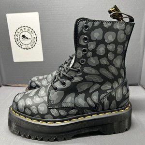 DR MARTENS JADON LEOPARD PRINT PLATFORMS LACK FLORAL MASH UP K HYDRO Women Sz 6
